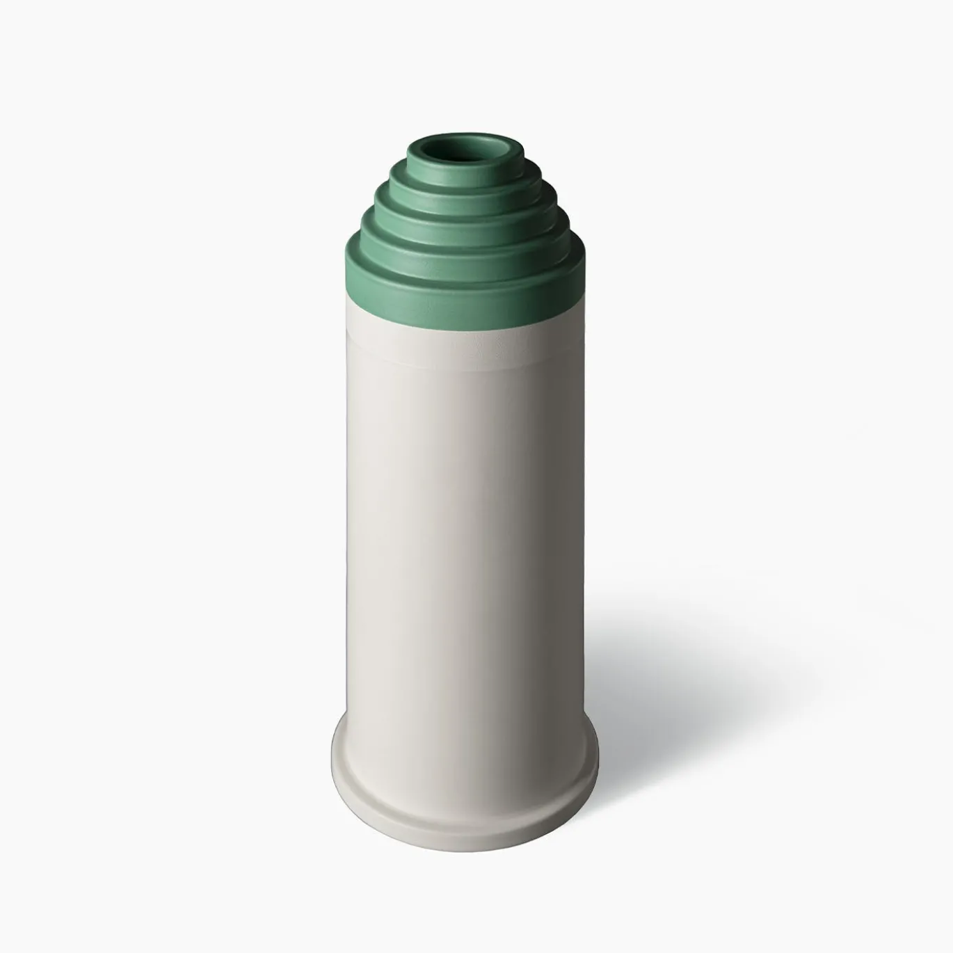 Vaso rotondo alto bianco di Ettore Sottsass