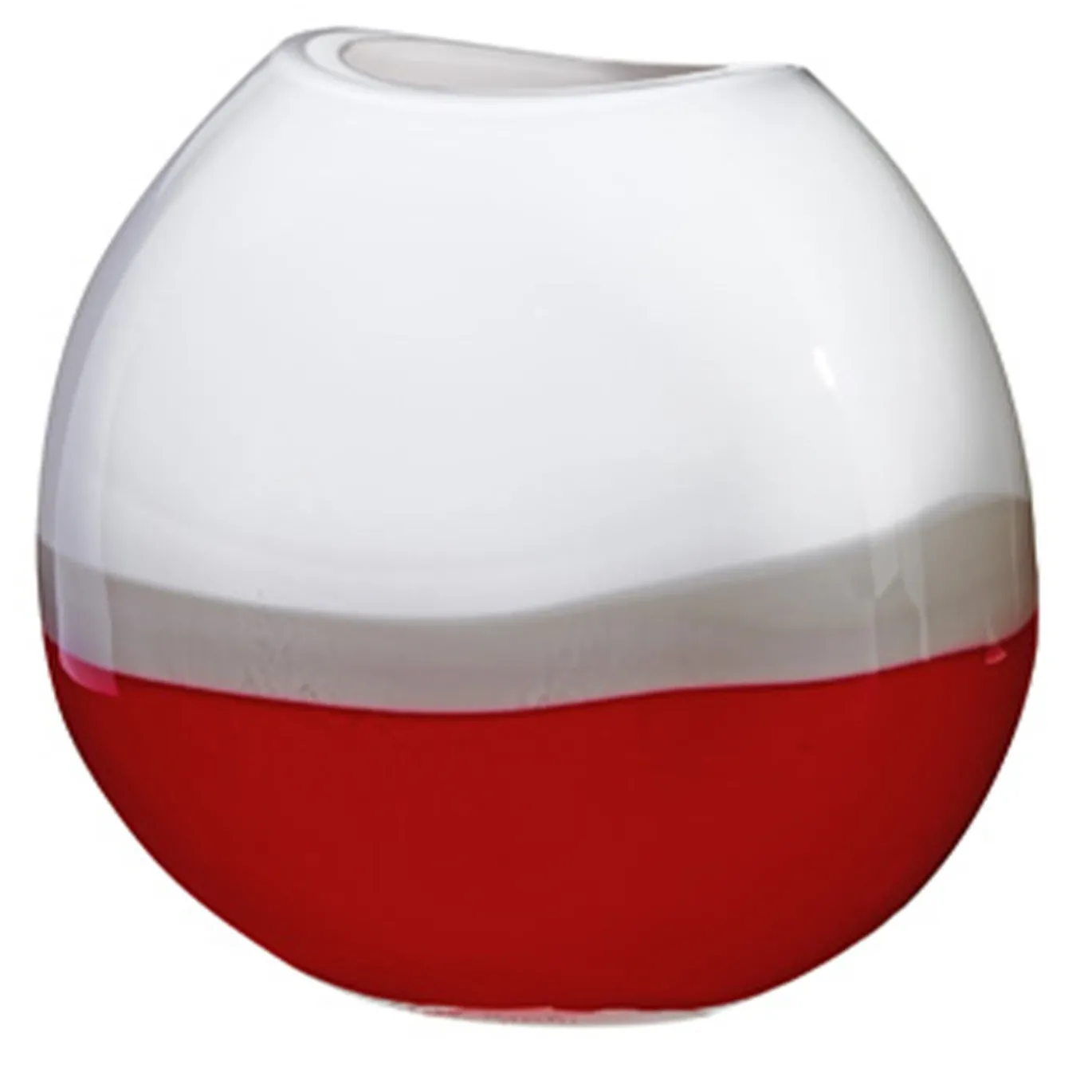 Vaso rotondo bianco e rosso I Piccoli Edizione limitata
