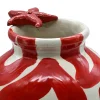 Vaso rotondo Mar Rosso in ceramica con motivo rosso