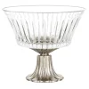 Vaso rotondo Reggia in cristallo con base in bronzo