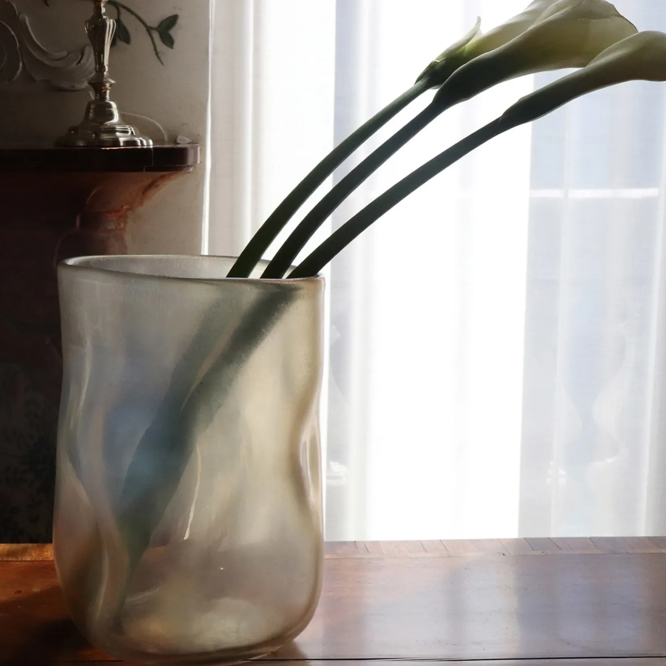 Vaso Sacco Antico in Vetro Beige