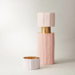 Vaso Safa Etero Corteccia C8/Pesca chiaro con Accento dorato