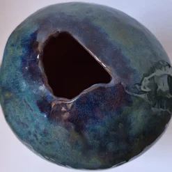 Vaso Santorini 2 in ceramica blu