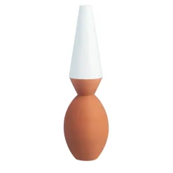 Vaso Satèn Bianco Lucido e Terracotta by Jean-Christophe Clair