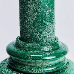Vaso Saturno grande in ceramica smaltata verde smeraldo