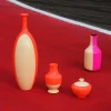 Vaso Scocca Fluo in ceramica arancione e giallo Zabaione