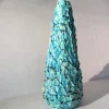 Vaso scultoreo Fractus in ceramica turchese e verde