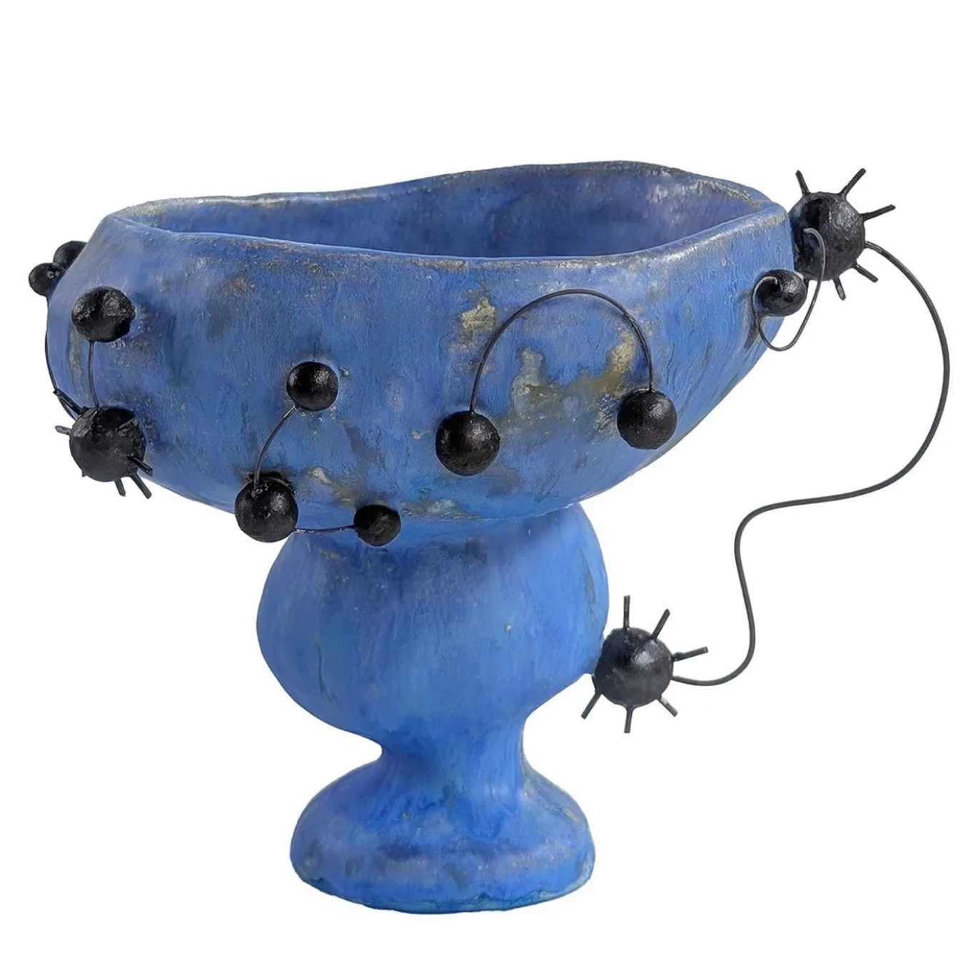 Vaso scultoreo in gres blu Oh Joan