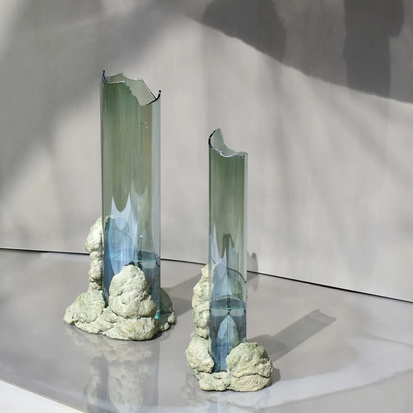 Vaso scultoreo in vetro salvia Catharsis #2
