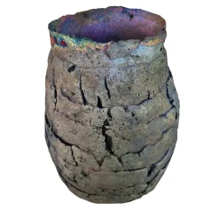Vaso scultoreo Rust 1 in ceramica iridescente