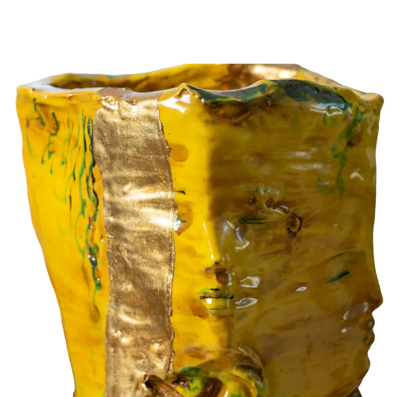 Vaso scultura in ceramica policroma Libera L'Amore