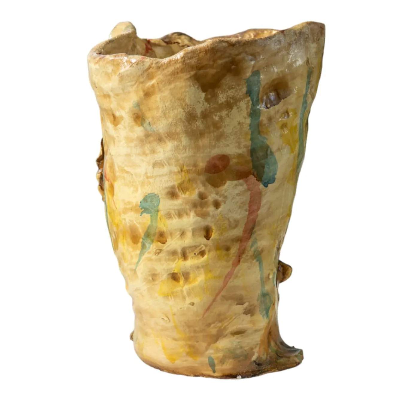 Vaso scultura in ceramica policroma Infinito