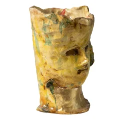 Vaso scultura in ceramica policroma Infinito