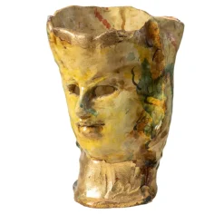 Vaso scultura in ceramica policroma Infinito