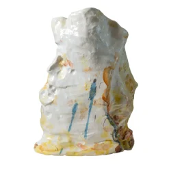 Vaso scultura in ceramica policroma Contemporaneamente