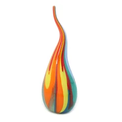 Vaso-scultura in vetro di Murano multicolore a goccia di fuoco #2