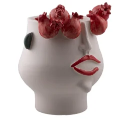 Vaso Scultura Stefanina la Raccoglitrice di Melagrane in Ceramica