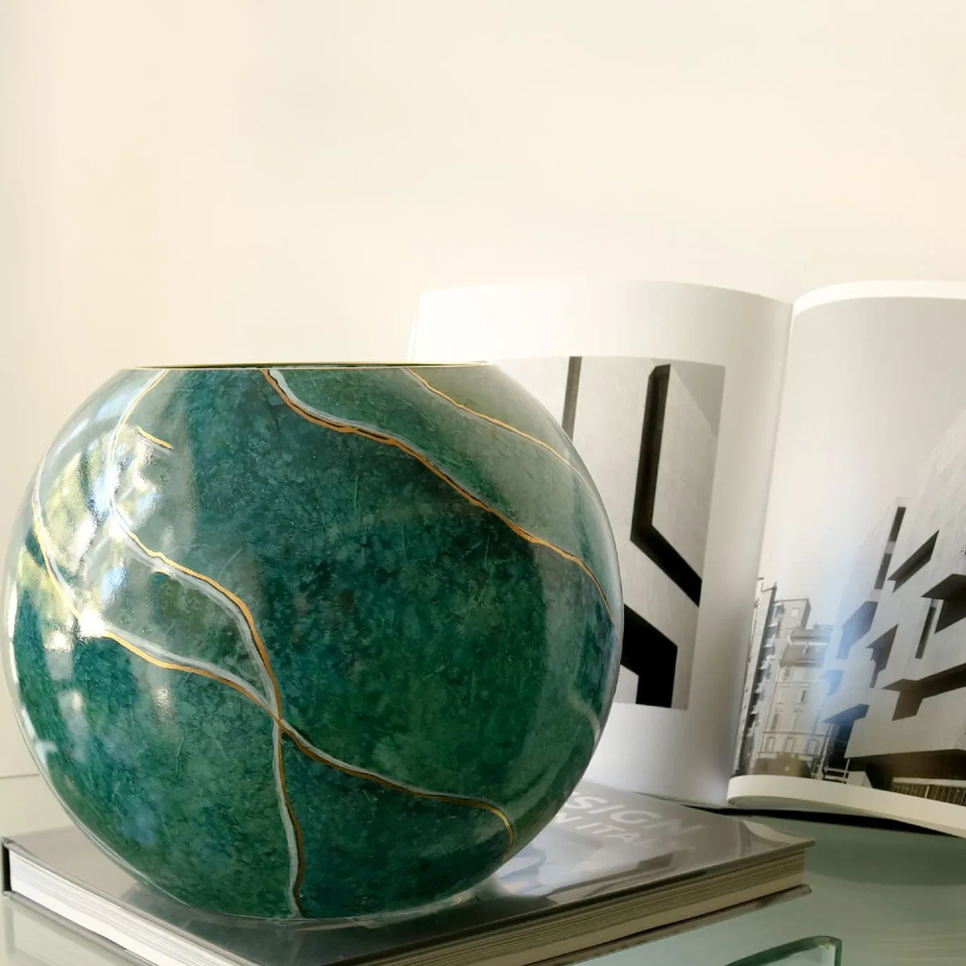 Vaso sferico verde