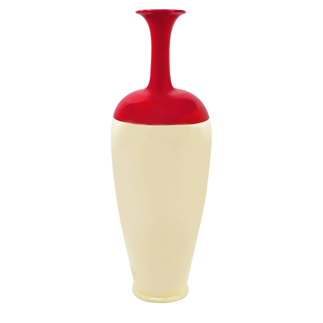 Vaso Simbiosi Meccanica in ceramica rossa e giallo zabaione