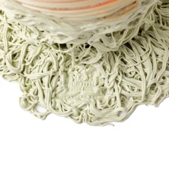 Vaso Spaghetti Grande in resina rubino chiaro e Verde Oliva di Gaetano Pesce