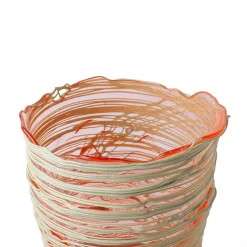 Vaso Spaghetti Grande in resina rubino chiaro e Verde Oliva di Gaetano Pesce