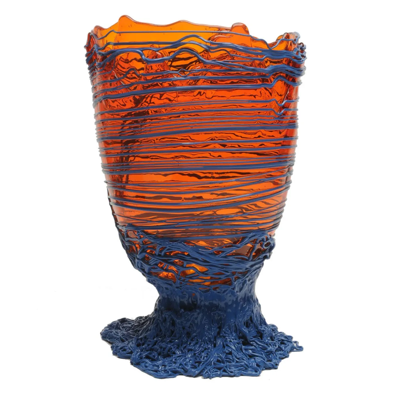 Vaso Spaghetti L in Resina Arancione di Gaetano Pesce