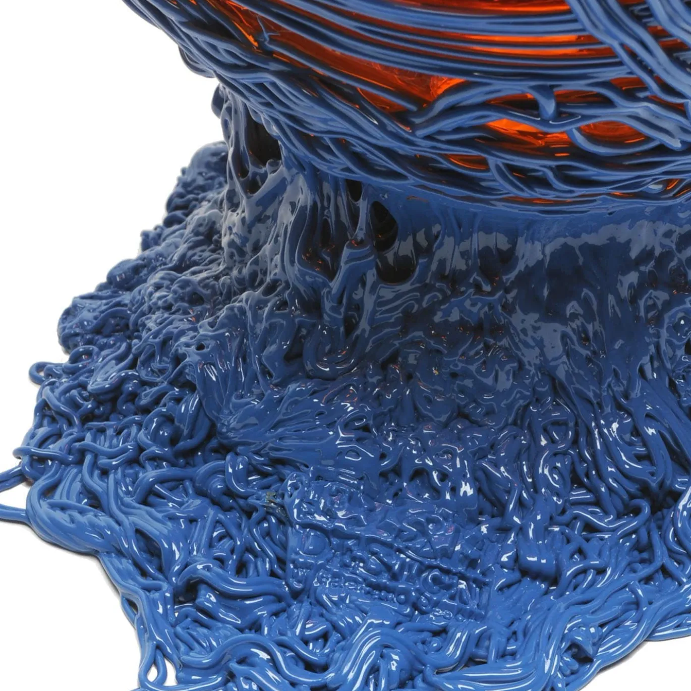 Vaso Spaghetti L in Resina Arancione di Gaetano Pesce