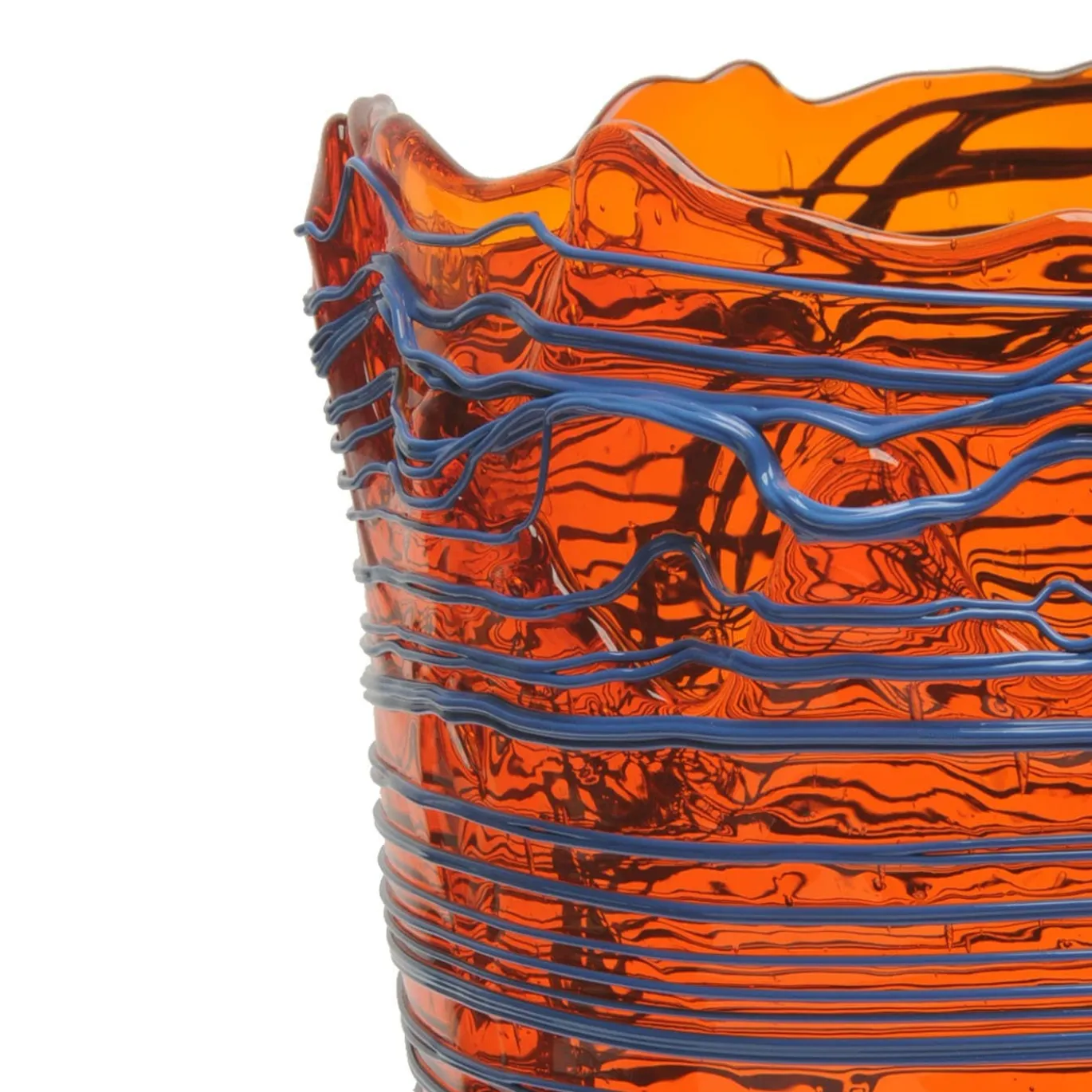 Vaso Spaghetti L in Resina Arancione di Gaetano Pesce
