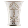 Vaso Tarsia bianco e platino