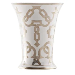 Vaso Tarsia bianco e platino