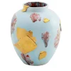 Vaso Tesserae in porcellana azzurra