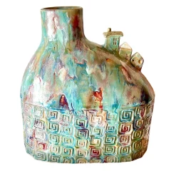 Vaso Texture Iridescente in Ceramica della Collezione Micromondo