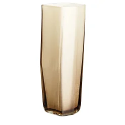 Vaso Torre a base esagonale beige di Carlo Moretti