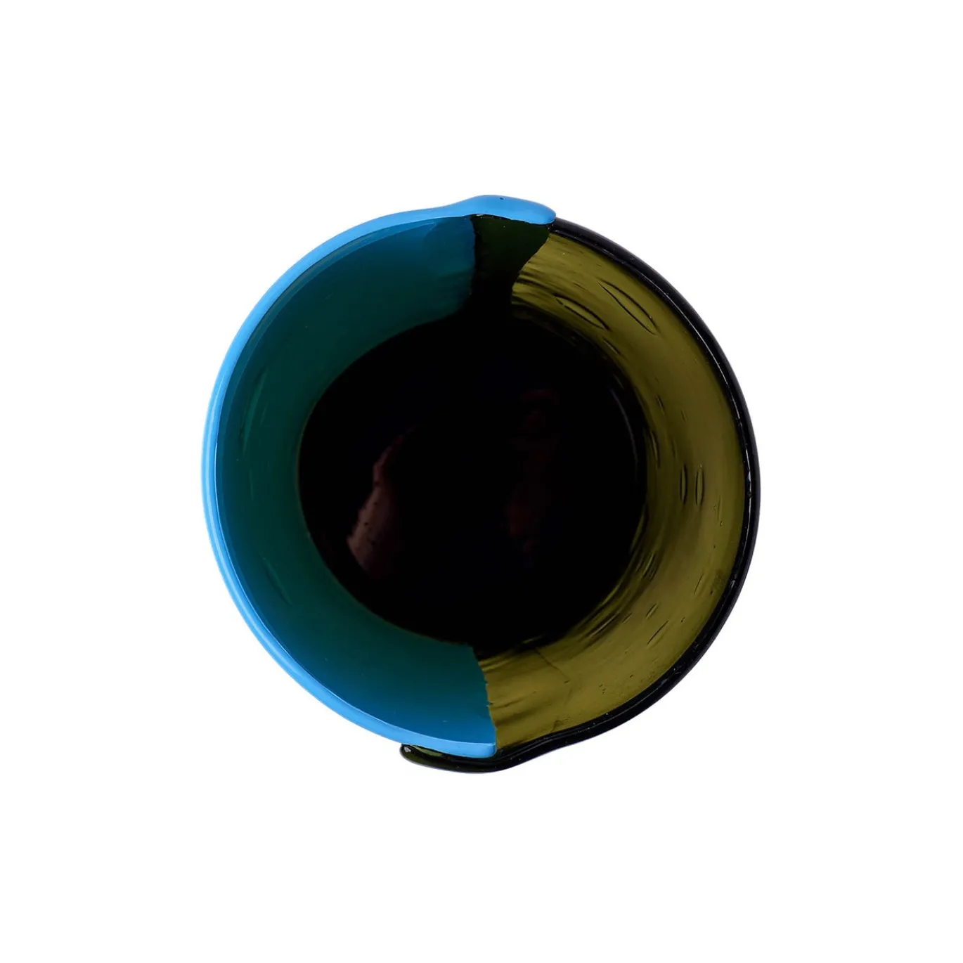 Vaso Two Lines in resina Verde Bottiglia Chiaro e Azzurro di Enzo Mari
