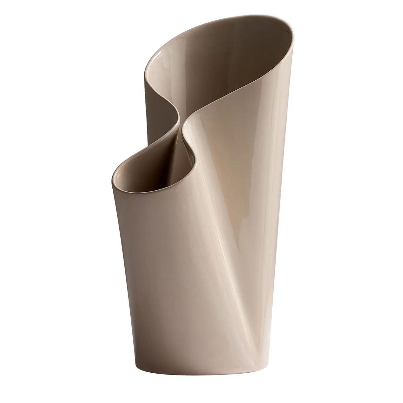 Vaso Umbravase in ceramica beige di Luca Nichetto