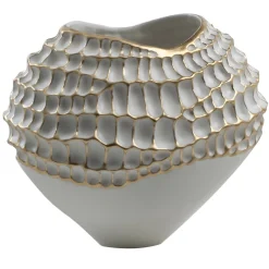 Vaso Verona Sporos bianco e oro