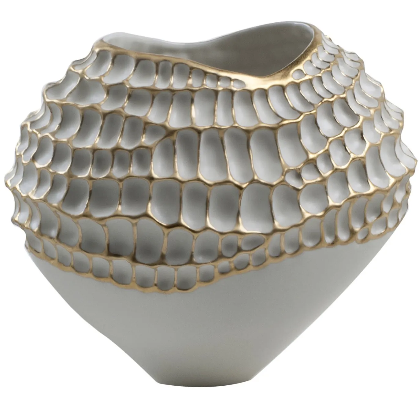 Vaso Verona Sporos bianco e oro