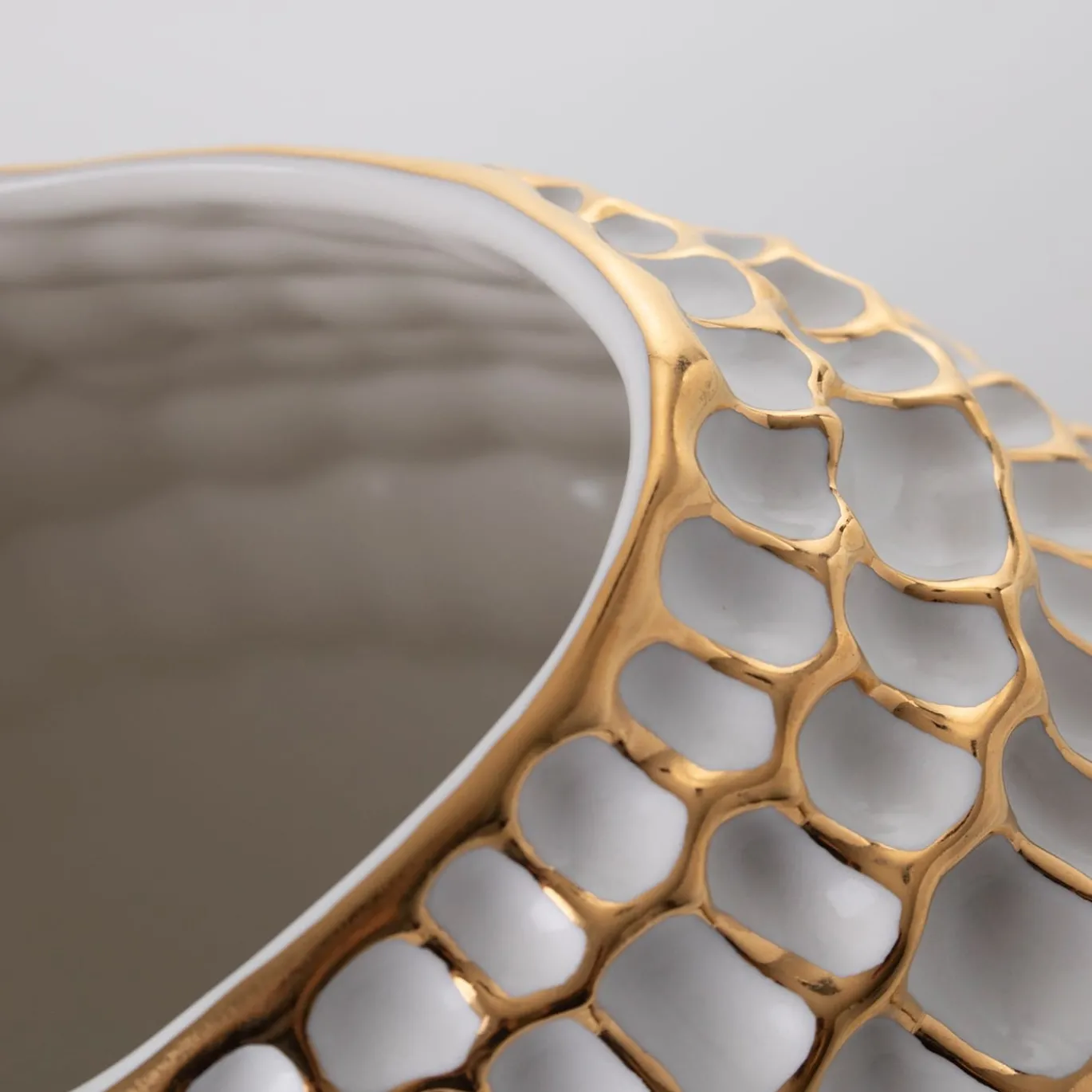 Vaso Verona Sporos bianco e oro