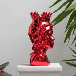 Vaso Vulcano Testa di Mora in Marmo Rosso
