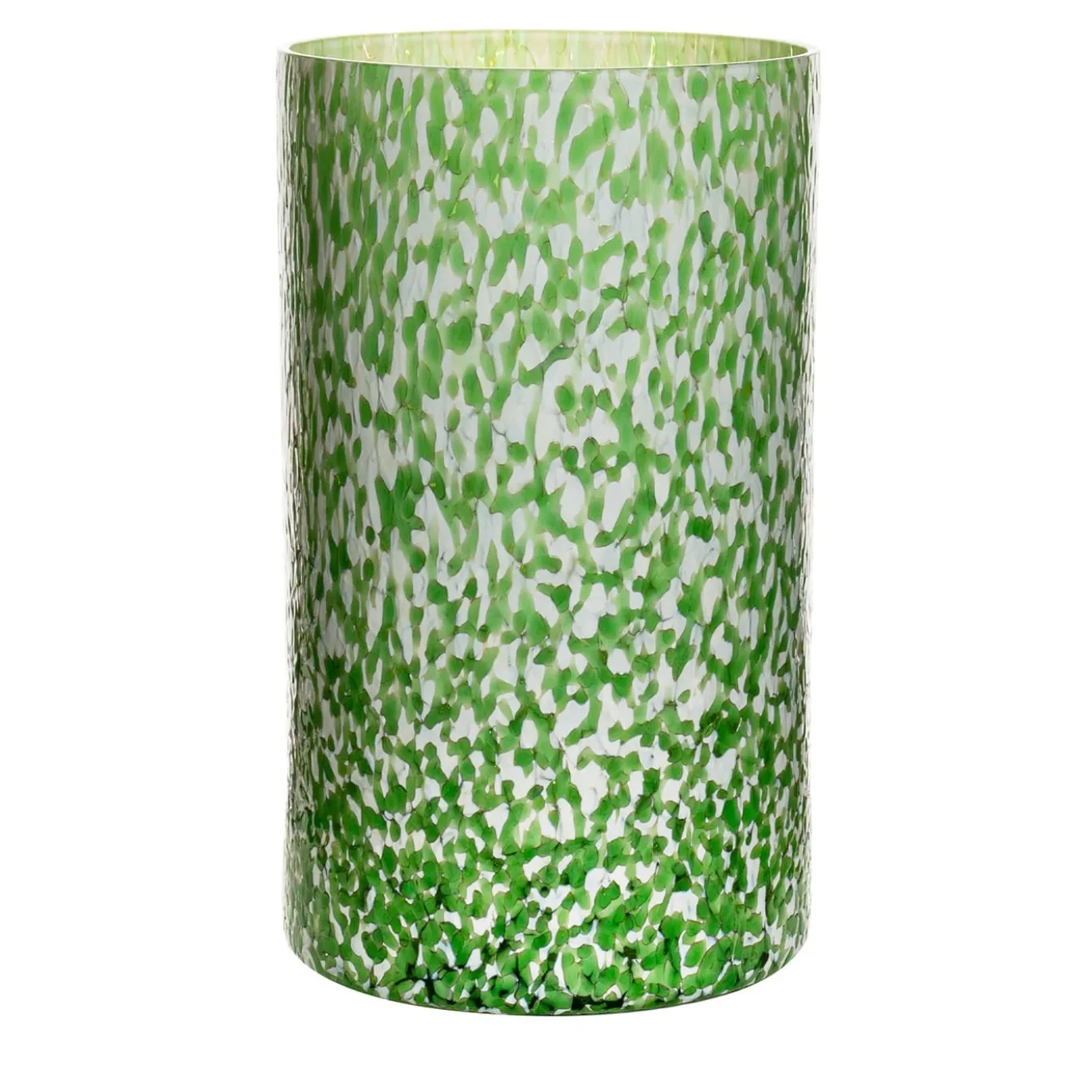 Vaso X-Alto in Vetro di Murano Smeraldo e Avorio