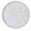 Vassoio decorativo rotondo in marmo bianco di Carrara