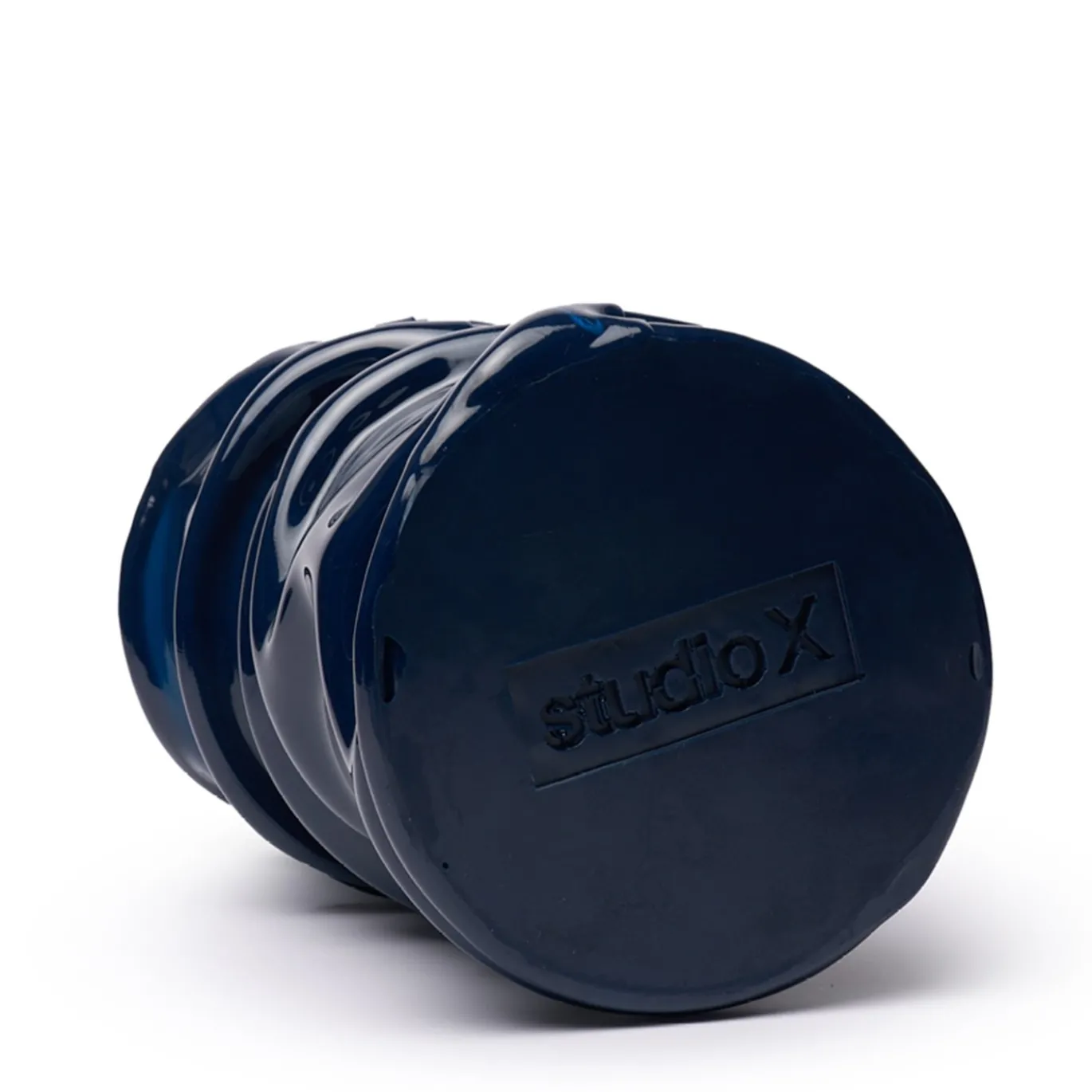 Venere Vaso medio plissettato blu
