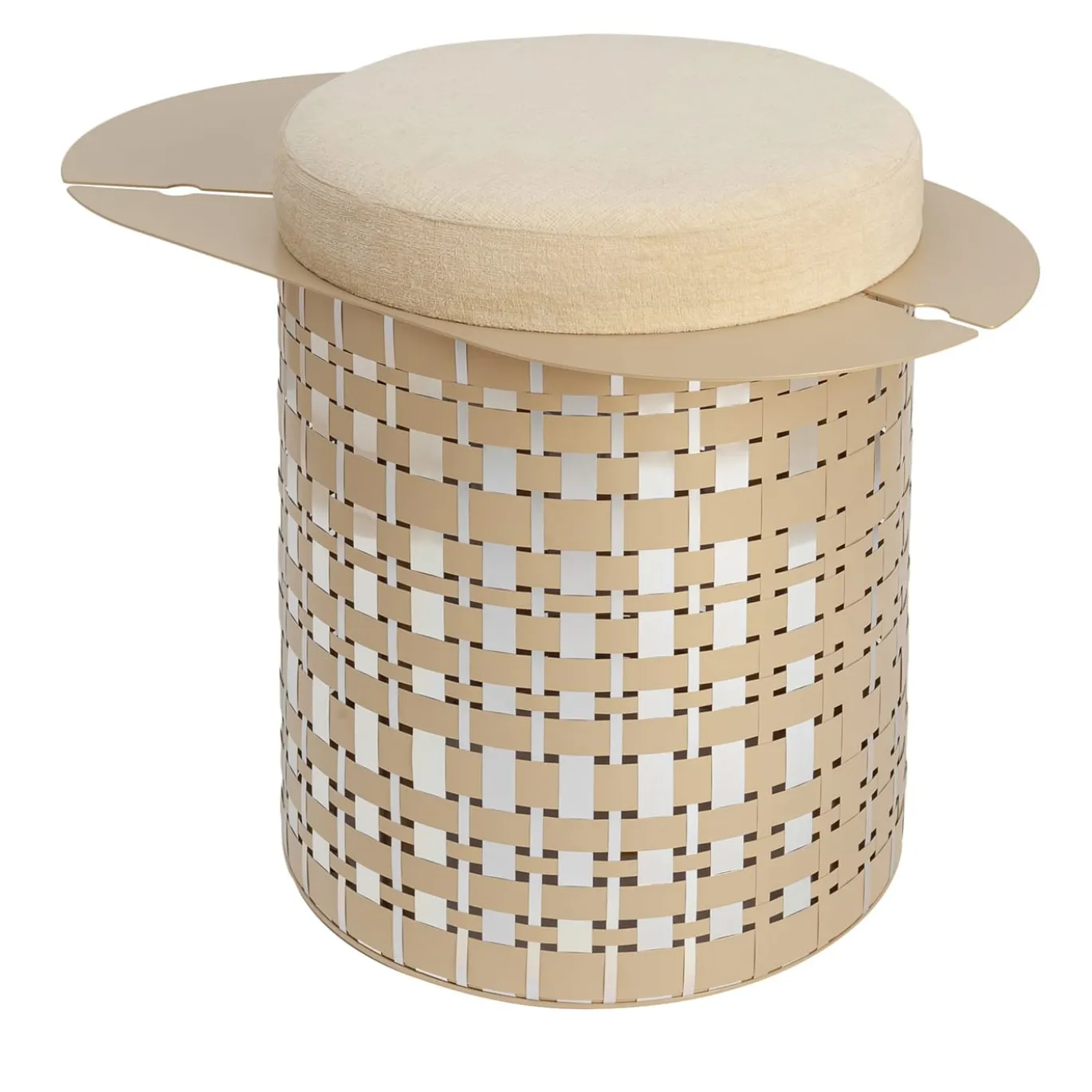 Versatile pouf dorato e argentato