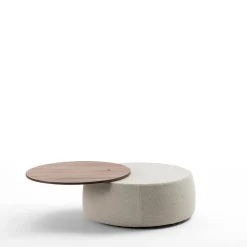 Verto Pouf e Tavolino da Caffè Rotondo Beige