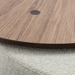 Verto Pouf e Tavolino da Caffè Rotondo Beige