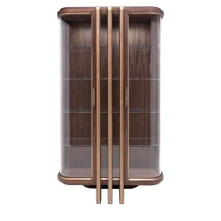 Vetrina a 2 porte in ottone e zebra