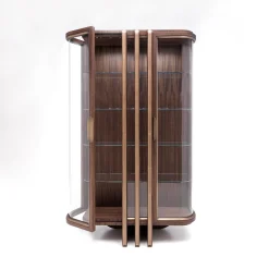 Vetrina a 2 porte in ottone e zebra
