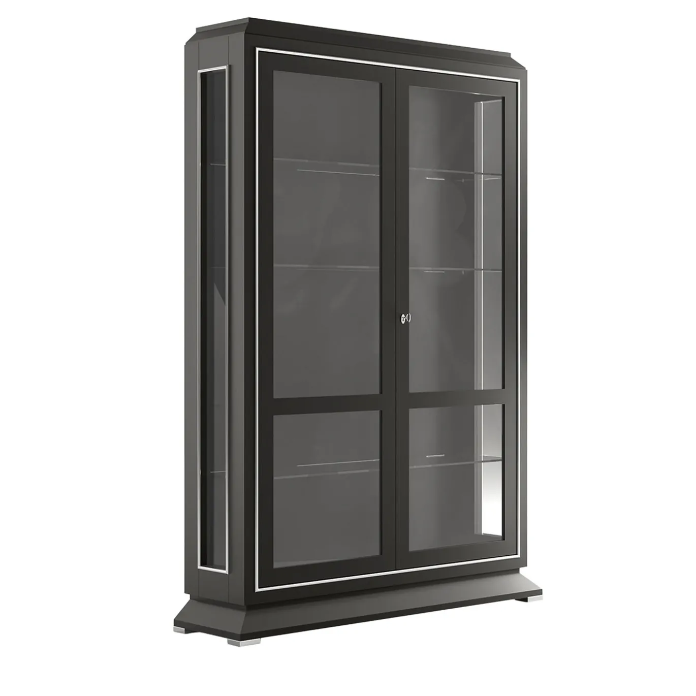 Vetrina in Legno di Ciliegio Nero con Luce Led