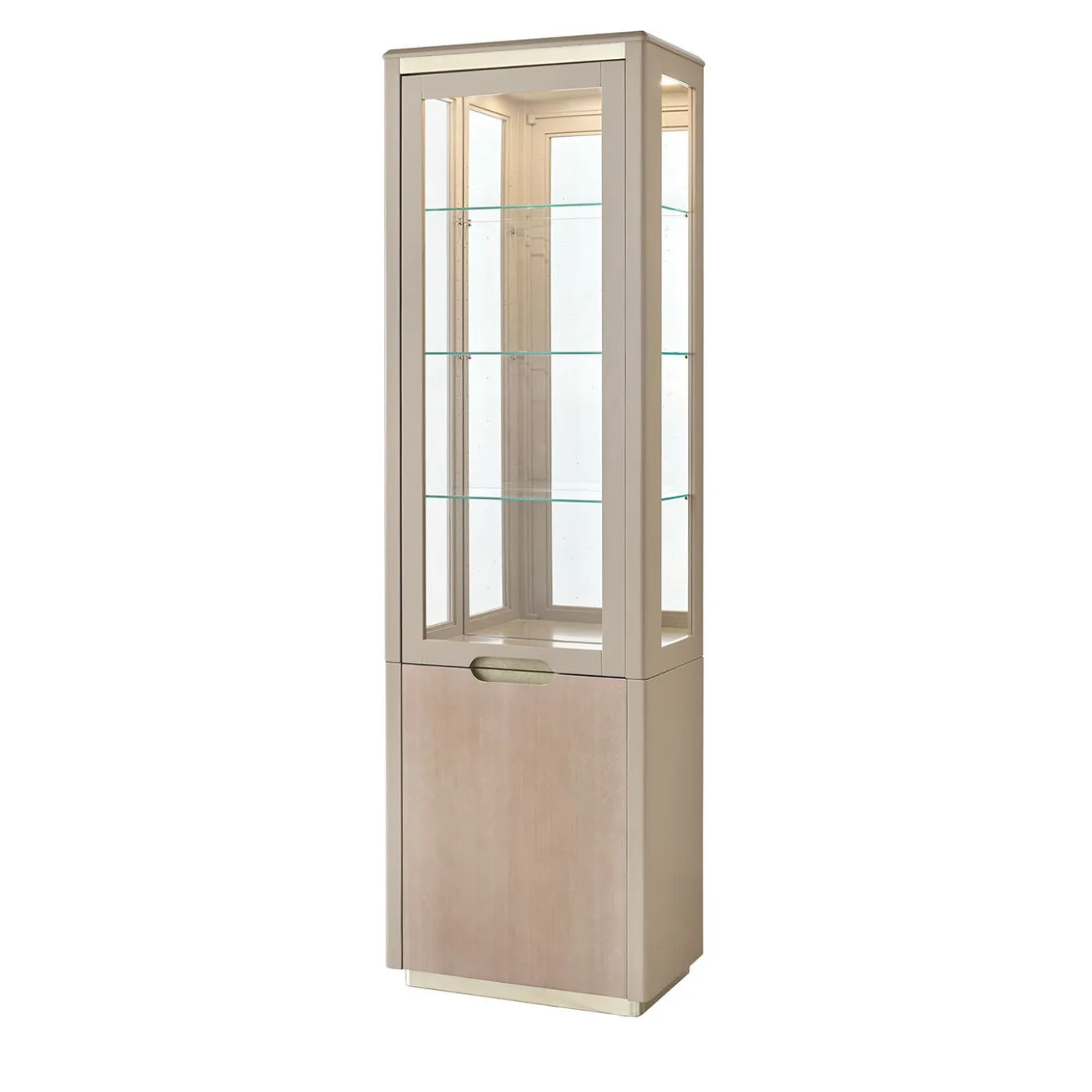 Vetrinetta a porta singola in Eucalipto Taupe della Collezione Studio Privè