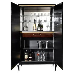 Victor, mobile bar a 2 porte di colore marrone